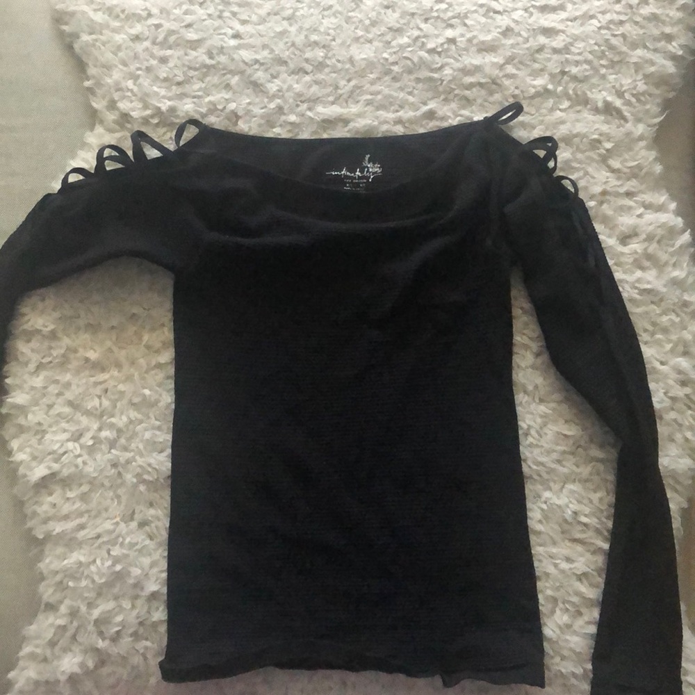 Shoulder detail spandex long sleeve